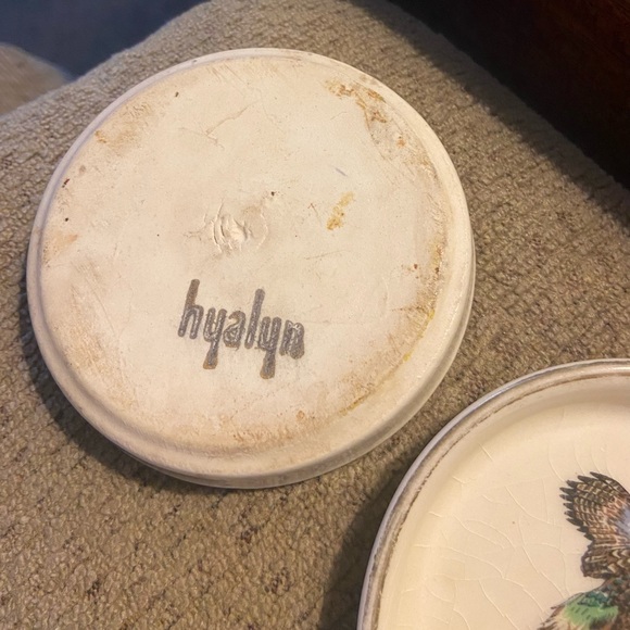 2 Vintage Hyalyn Porcelain Coasters Quail and Pheasant - Picture 2 of 4